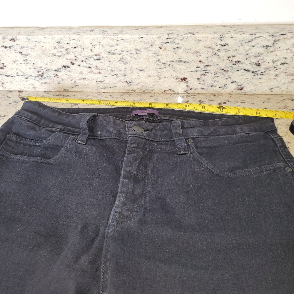 NYDJ Not Your Daughters Black Denim Jeans Mini Bootcut Lift & Tuck Sz 6 Tall EUC - Picture 5 of 11